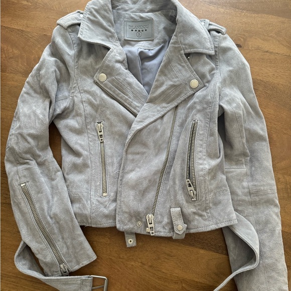 Blank NYC Light Gray Suede Leather Jacket - Picture 1 of 3
